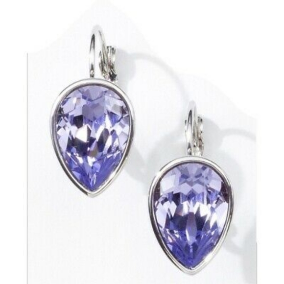 Touchstone Crystal Jewelry - Touchstone Crystal Purple Pear Drop Earings